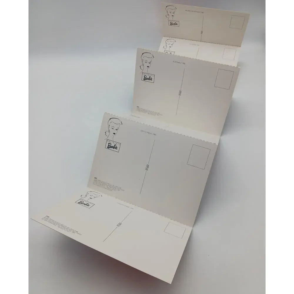 1989 Barbie Throughout History #12 Postcard Folder 9 Detachable Cards 1959-89